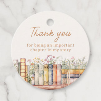 Book Theme Thank You Favor Tags