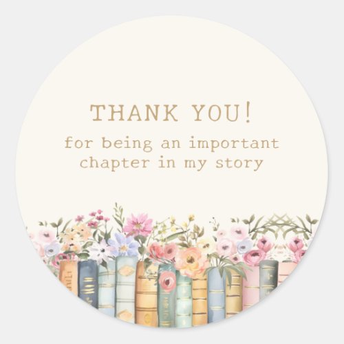 Book Theme Thank You Stickers