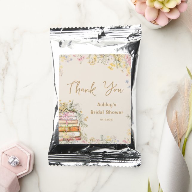 Book Theme Wildflower Bridal Shower Coffee Drink Mix (Wedding)