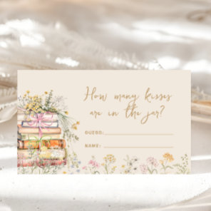 Book Theme Wildflower How Many Kisses Bridal Game Enclosure Card