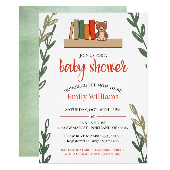 storybook themed baby shower invitations