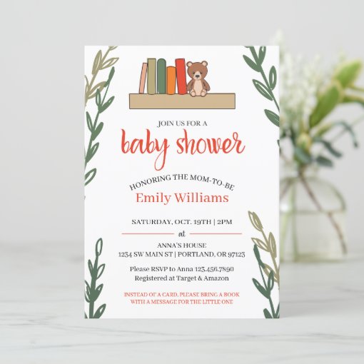 Book Themed Baby Shower Invitation | Zazzle