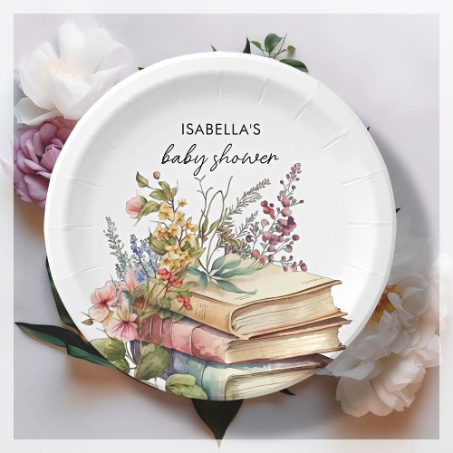 Book Themed  Baby Shower  Paper Plates