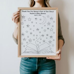 Book Themed Baby Shower Signature Poster Guestbook