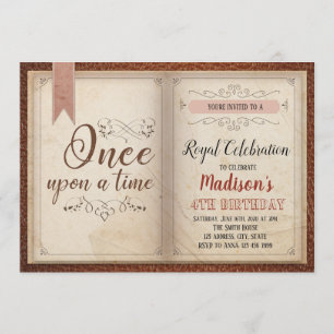 Book themed birthday party invitation