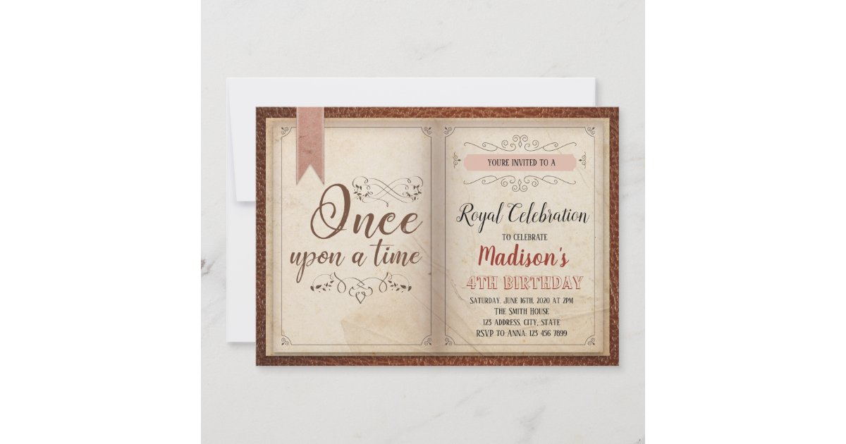 Book themed birthday party invitation