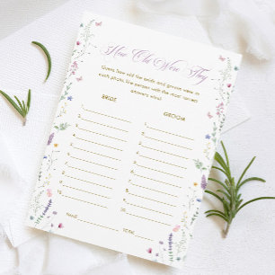 Book themed Bridal Shower Age Guessing Game Card