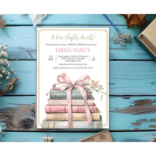 Book Themed Bridal Shower Invitation