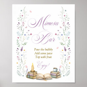 Book Themed Bridal Shower Mimosa Bar Poster