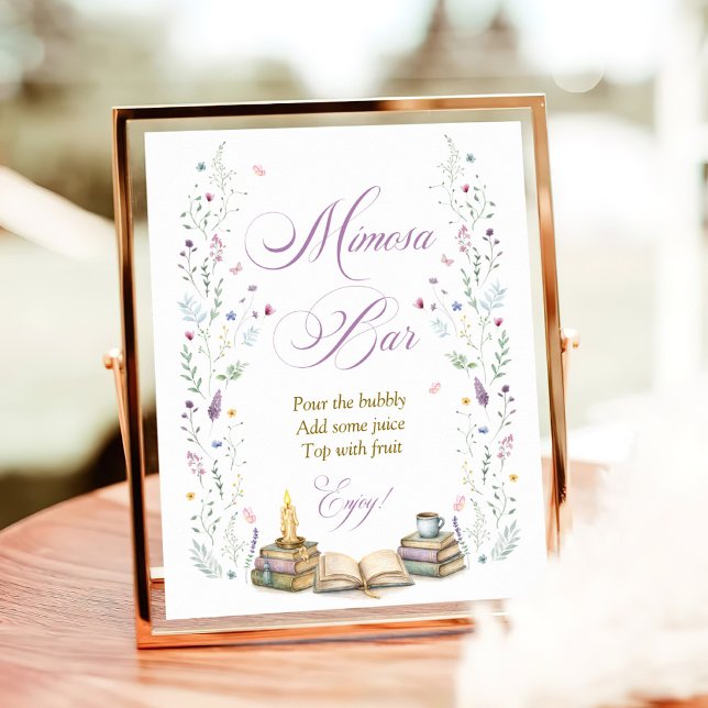 Book Themed Bridal Shower Mimosa Bar Poster (Creator Uploaded)