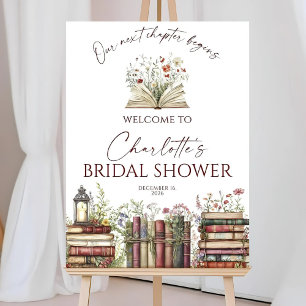 Book Themed Bridal Shower Welcome Sign, Our Next  Foam Board