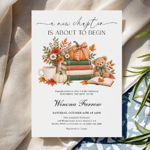 Book Themed Fall Pumpkin Storybook Baby Shower Invitation