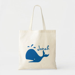 Jonah's Whale Hand Painted Children's Sunday School Canvas Tote Bag