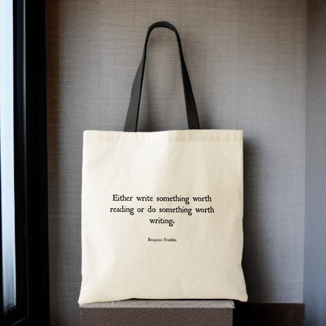 Book Tote Bag - Benjamin Franklin Quote (Creator Uploaded)