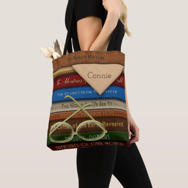 BOOK TOTE - Books and Eyeglasses Bag (Close Up)