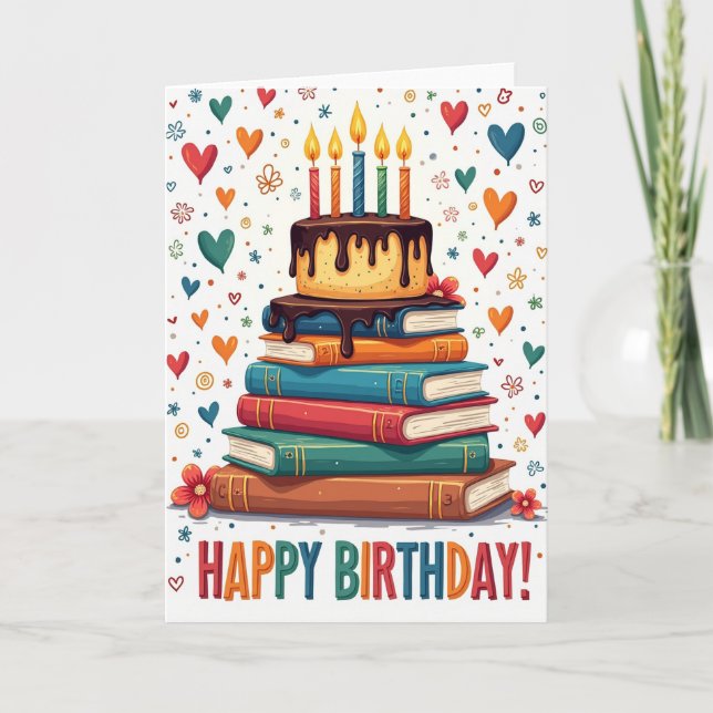 Book Tower Birthday Card (Front)