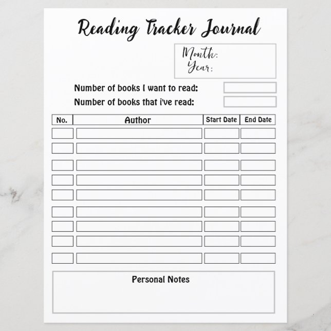 Book Tracker Planner Reading Journal Neutral (Front)