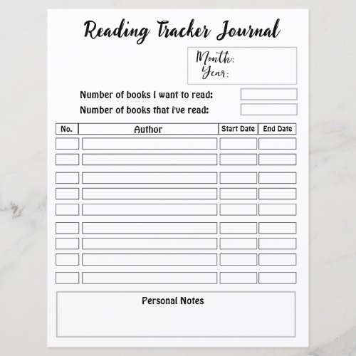 Book Tracker Planner Reading Journal Neutral