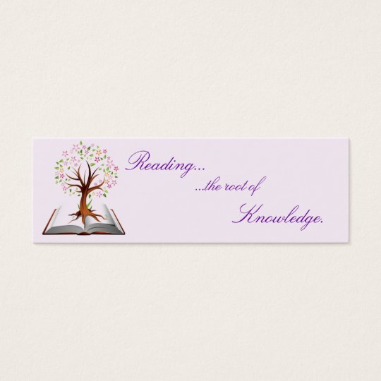 book tree knowledge bookmark mini business card
