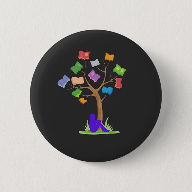 Book Tree- Library  Button (Front)
