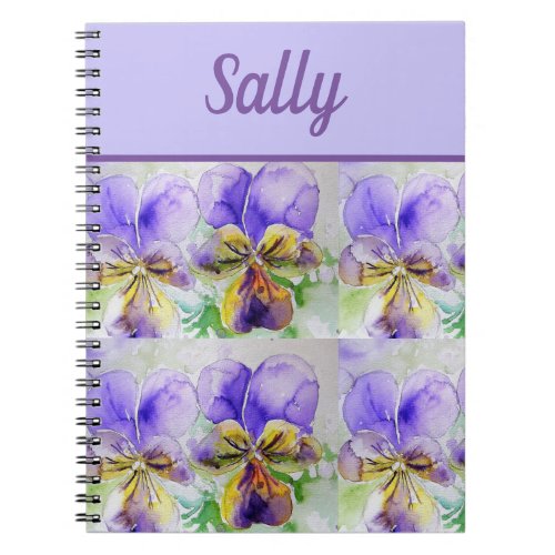 Book Viola Purple Flower Watercolour Womans Art