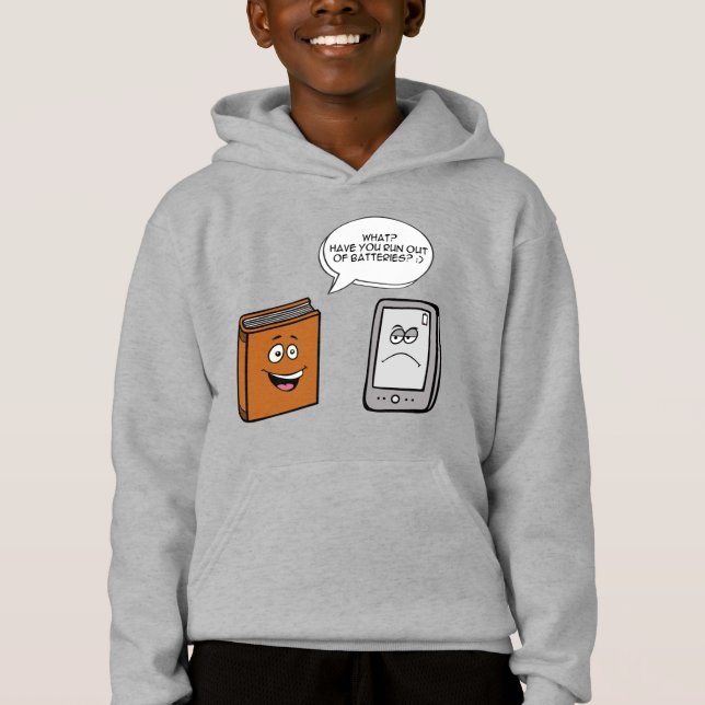 Book vs eBook Hoodie (Front)