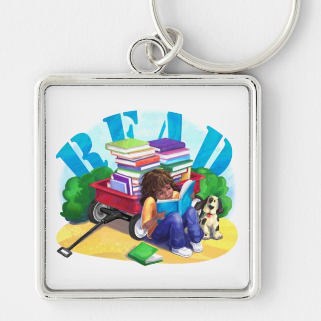 Book Wagon Keychain (Front)