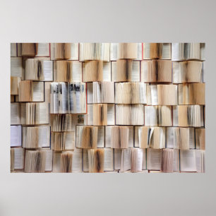 Book wall books wall decorative poster