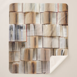 Book wall books wall decorative sherpa blanket