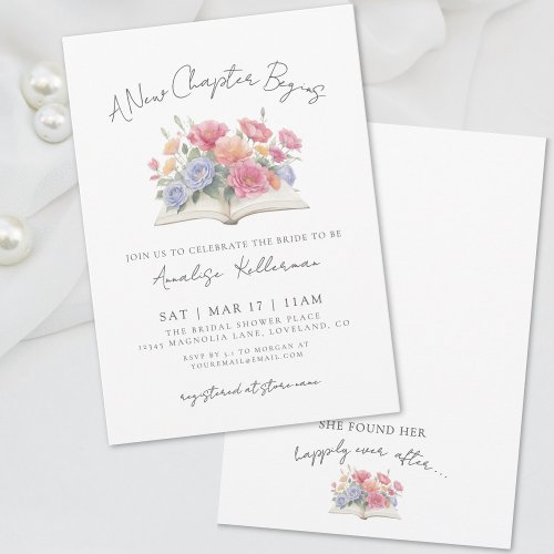 Book Watercolor Floral Bridal Shower