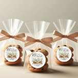 Book Wildflower A New Chapter Begin Baby Shower Classic Round Sticker<br><div class="desc">A beautiful new story is about to unfold! Celebrate the arrival of your little one with this Vintage Book-Themed Baby Shower Design, featuring delicate wildflowers, fluttering butterflies, and timeless charm. Inspired by the beauty of nature and the magic of storytelling, this gender-neutral invitation is perfect for a whimsical and elegant...</div>