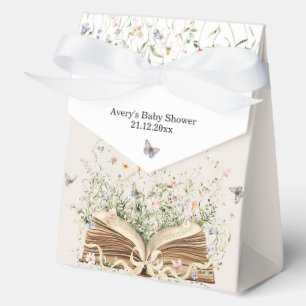 Book Wildflower A New Chapter Begin Baby Shower Favor Boxes