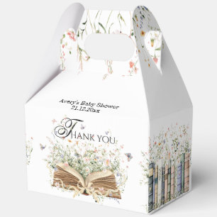 Book Wildflower A New Chapter Begin Baby Shower Favor Boxes