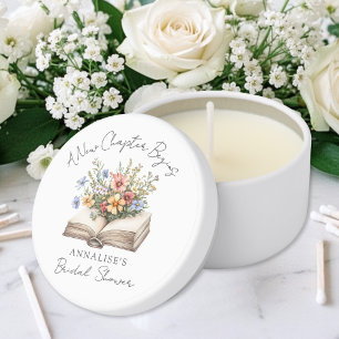 Book Wildflower New Chapter Bridal Shower Mini Candle Favors