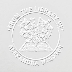 Book with Butterflies #2 Library Book Name Embosser
