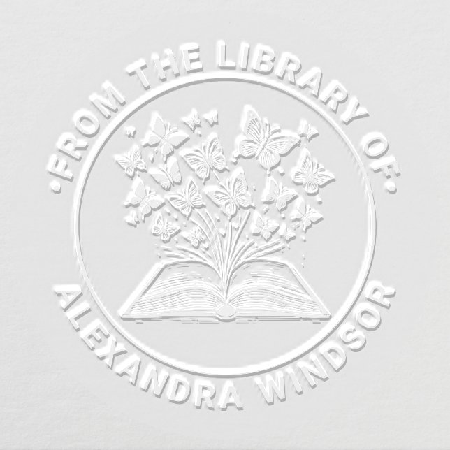 Book with Butterflies #2 Library Book Name Embosser (Design)