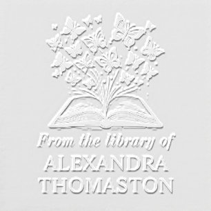 Book with Butterflies #2 Library Book Name Embosser