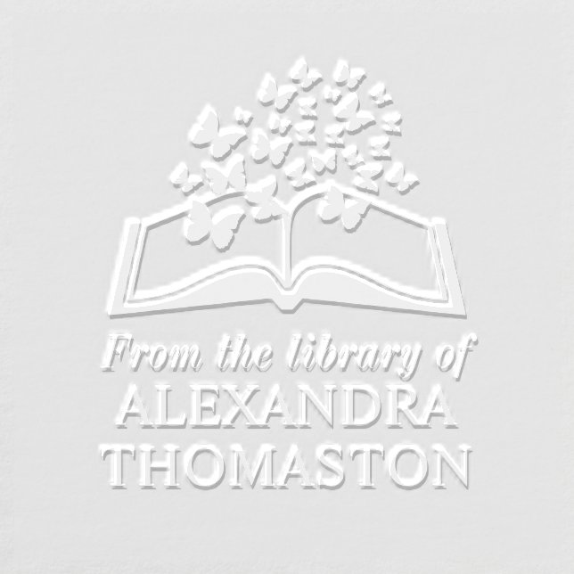 Book with Butterflies “From the library of” Name Embosser (Design)