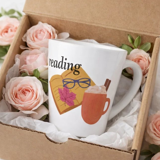 Book withe coffe and glass With autumn leaves  Latte Mug (Creator Uploaded)