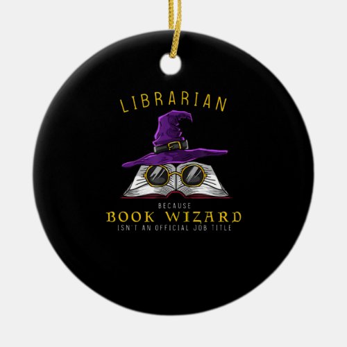 book wizard job title ceramic ornament
