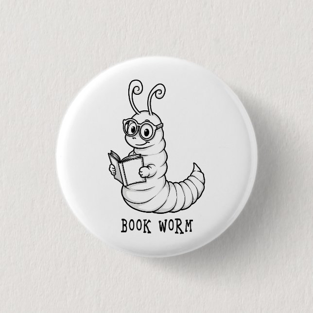 Book worm button (Front)