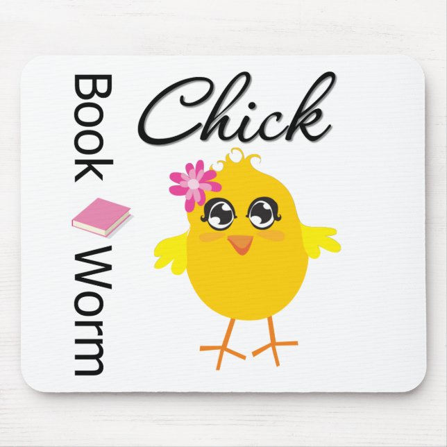 Book Worm Chick Mouse Pad (Front)