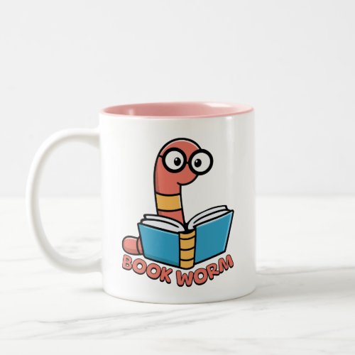 Book Worm Cute Bookworm Pun Two_Tone Coffee Mug