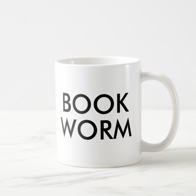 Book Worm Cute Modern Book Lover Mug (Right)