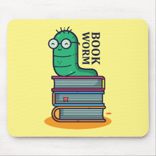 book worm mouse pad