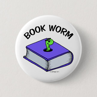 Book Worm Pinback Button