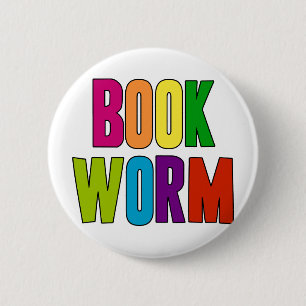 Book Worm Pinback Button