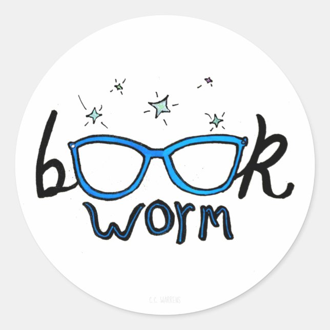 Book worm sticker (Front)