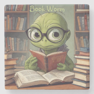 Book Worm Stone Coaster