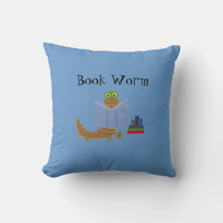 Book Worm Throw Pillow